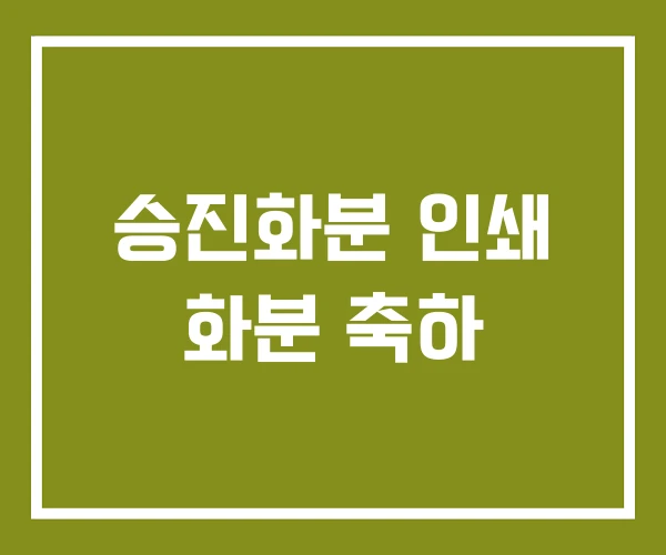 승진화분 인쇄 화분 축하