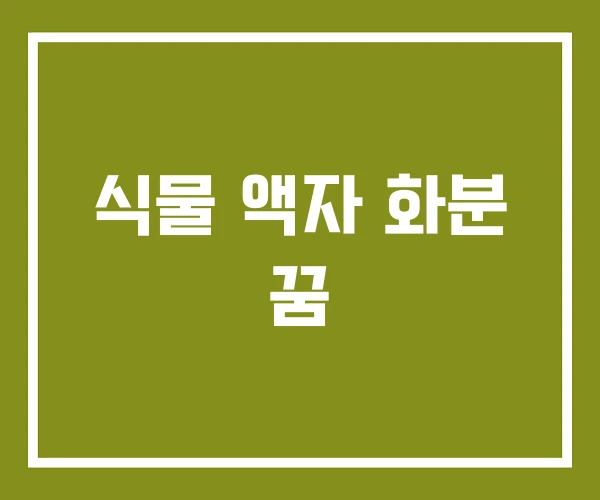 식물 액자 화분 꿈