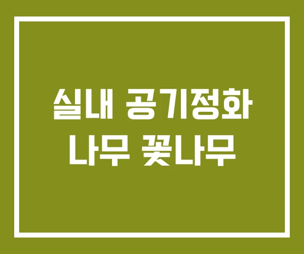 실내 공기정화 나무 꽃나무