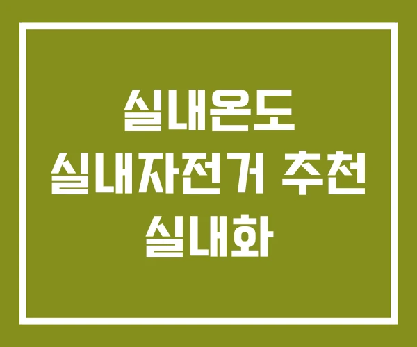 실내온도 실내자전거 추천 실내화