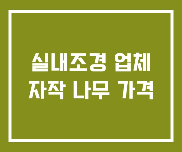 실내조경 업체 자작 나무 가격