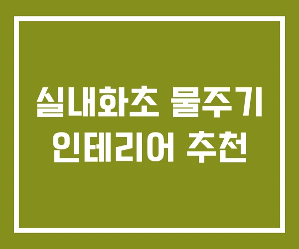 실내화초 물주기 인테리어 추천