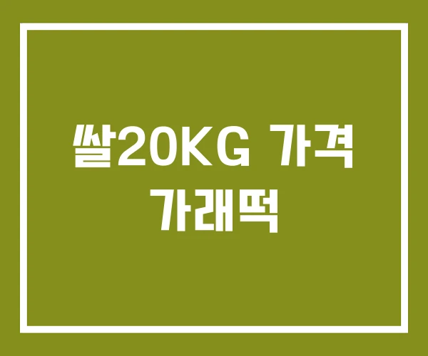 쌀20KG 가격 가래떡