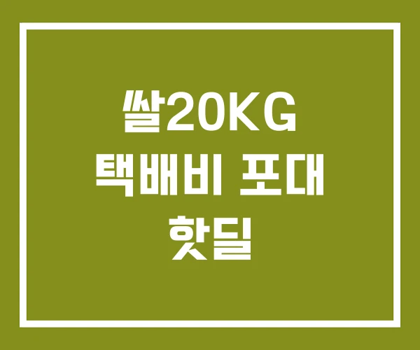 쌀20KG 택배비 포대 핫딜