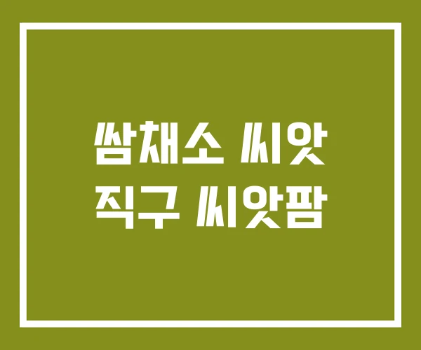쌈채소 씨앗 직구 씨앗팜