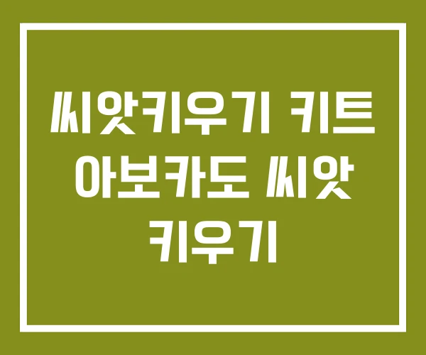 씨앗키우기 키트 아보카도 씨앗 키우기