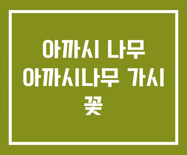 아까시 나무 아까시나무 가시 꽃