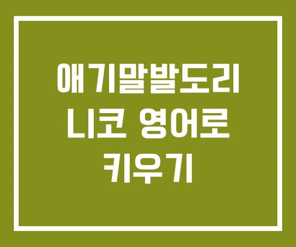 애기말발도리 니코 영어로 키우기