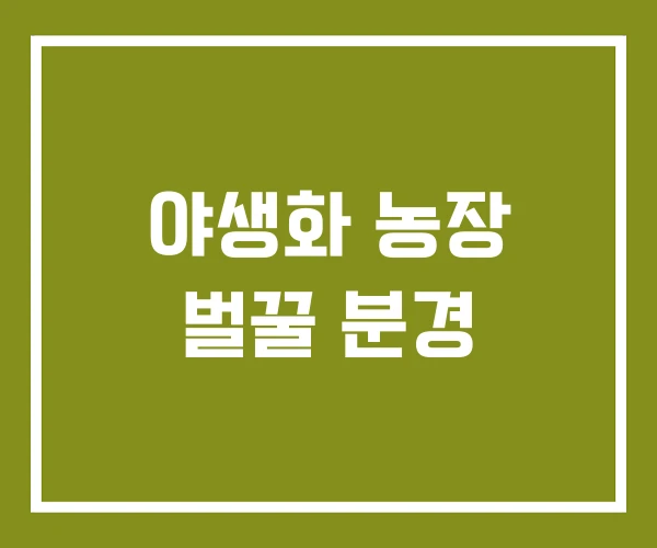 야생화 농장 벌꿀 분경