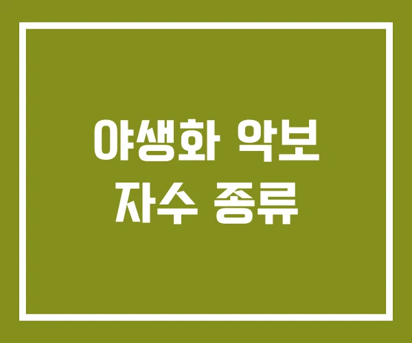 야생화 악보 자수 종류