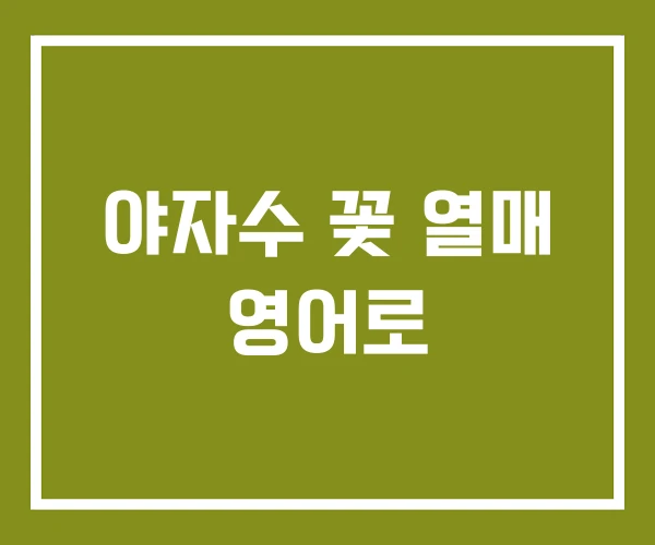 야자수 꽃 열매 영어로