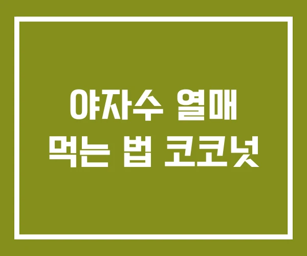 야자수 열매 먹는 법 코코넛