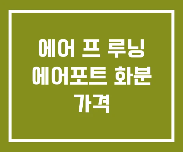 에어 프 루닝 에어포트 화분 가격