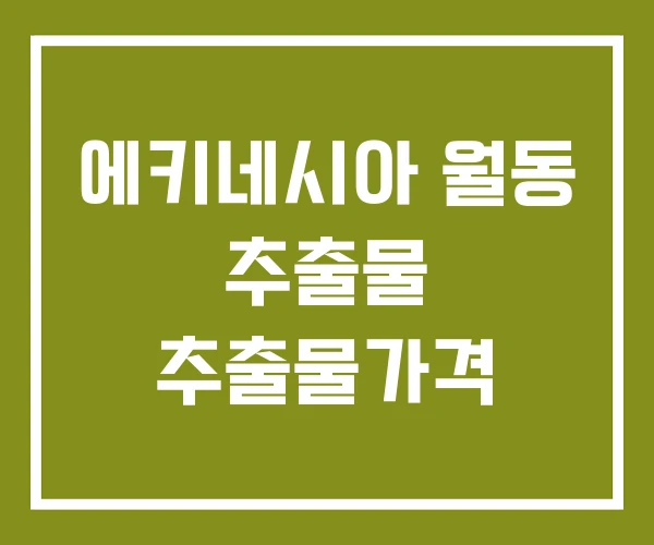 에키네시아 월동 추출물 추출물가격