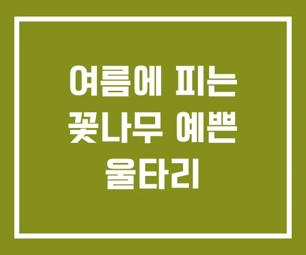 여름에 피는 꽃나무 예쁜 울타리