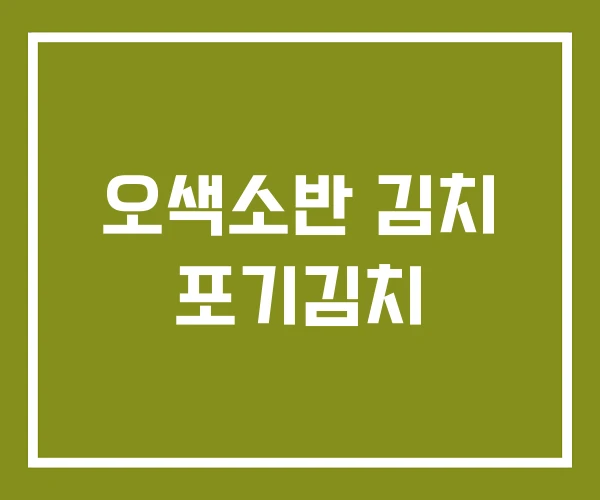 오색소반 김치 포기김치