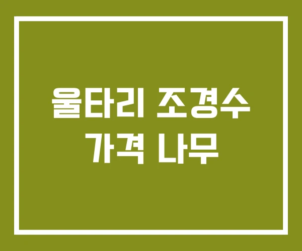 울타리 조경수 가격 나무