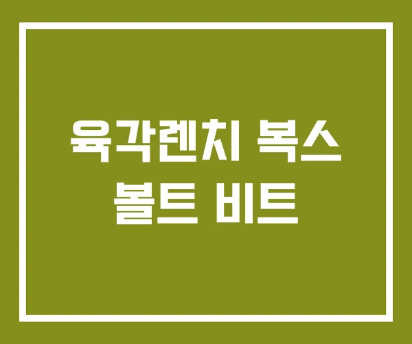 육각렌치 복스 볼트 비트