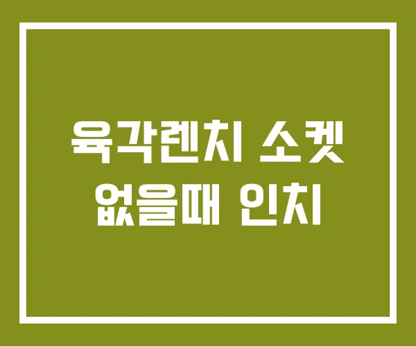 육각렌치 소켓 없을때 인치