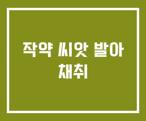 작약 씨앗 발아 채취