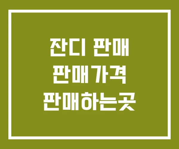 잔디 판매 판매가격 판매하는곳