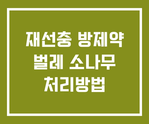 재선충 방제약 벌레 소나무 처리방법