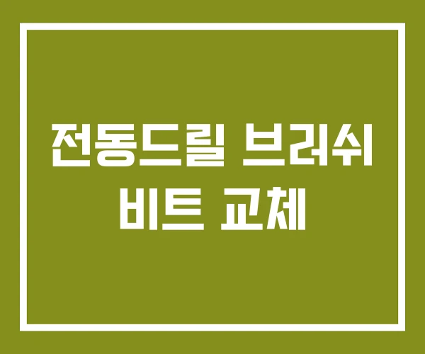 전동드릴 브러쉬 비트 교체