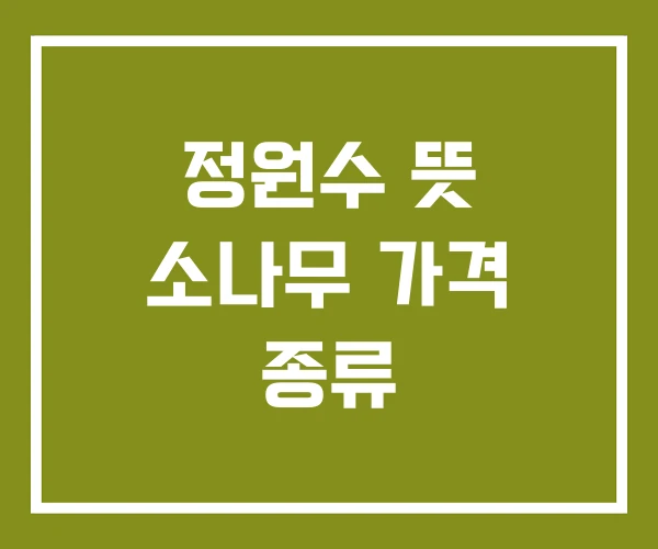 정원수 뜻 소나무 가격 종류