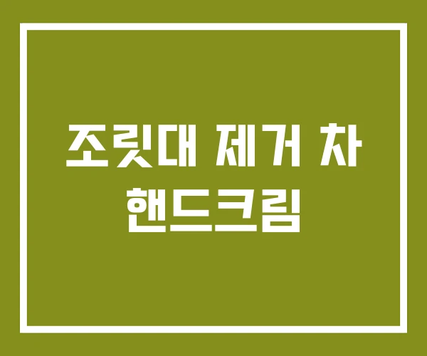 조릿대 제거 차 핸드크림