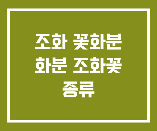 조화 꽃화분 화분 조화꽃 종류