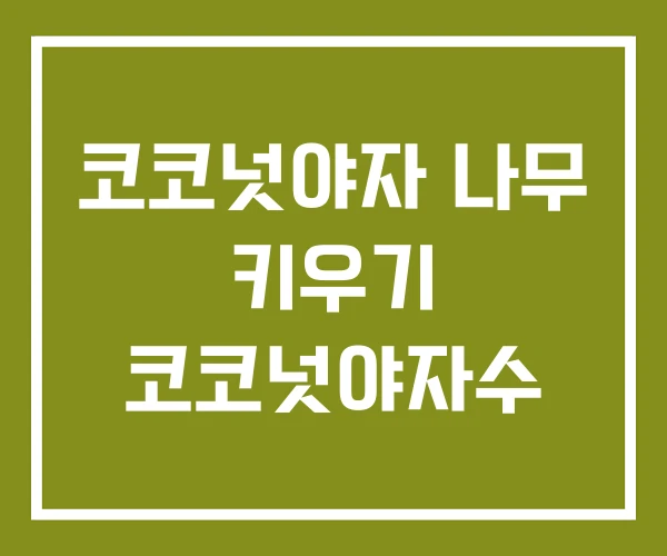 코코넛야자 나무 키우기 코코넛야자수
