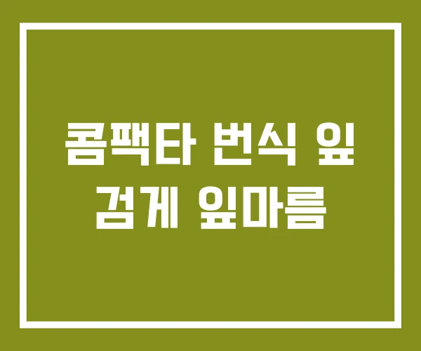 콤팩타 번식 잎 검게 잎마름