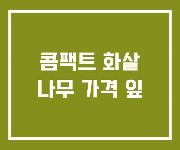 콤팩트 화살 나무 가격 잎