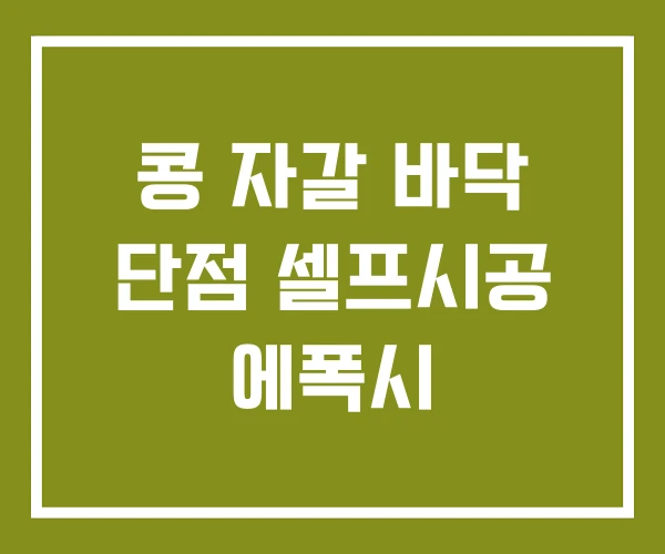 콩 자갈 바닥 단점 셀프시공 에폭시