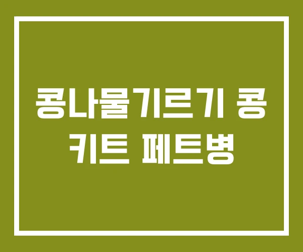 콩나물기르기 콩 키트 페트병