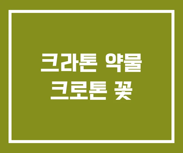 크라톤 약물 크로톤 꽃