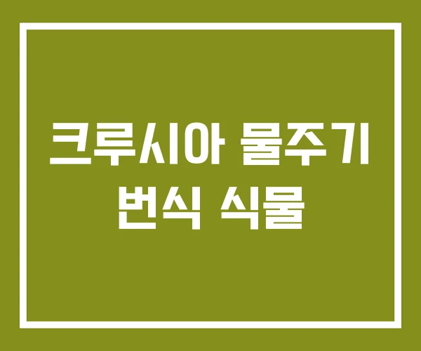 크루시아 물주기 번식 식물