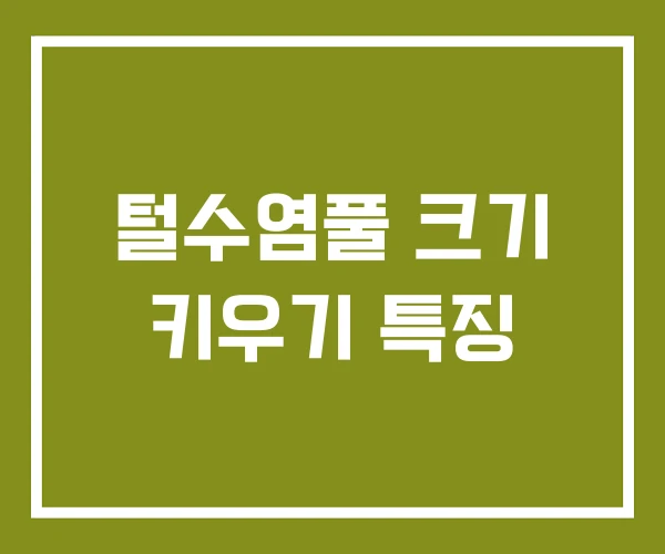 털수염풀 크기 키우기 특징