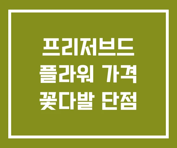 프리저브드 플라워 가격 꽃다발 단점