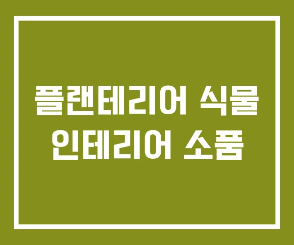 플랜테리어 식물 인테리어 소품