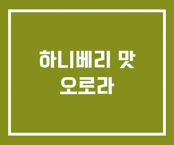 하니베리 맛 오로라