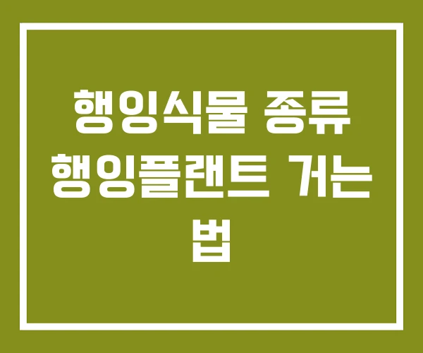 행잉식물 종류 행잉플랜트 거는 법