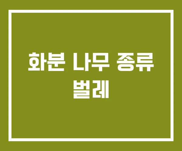 화분 나무 종류 벌레