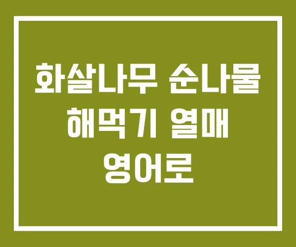 화살나무 순나물 해먹기 열매 영어로
