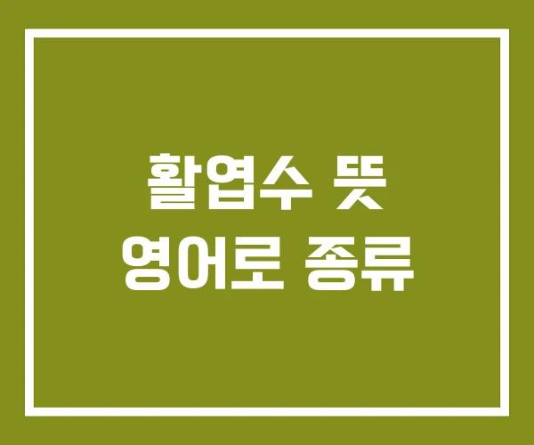 활엽수 뜻 영어로 종류