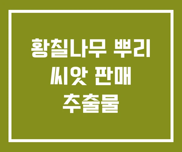 황칠나무 뿌리 씨앗 판매 추출물