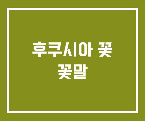후쿠시아 꽃 꽃말