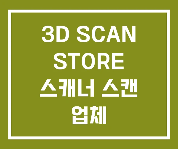 3D SCAN STORE 스캐너 스캔 업체