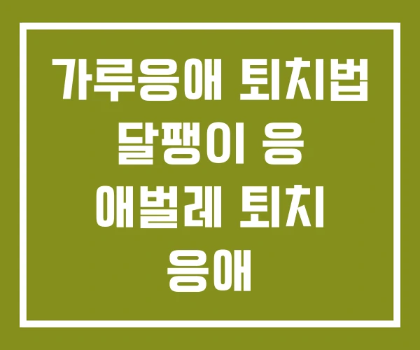 가루응애 퇴치법 달팽이 응 애벌레 퇴치 응애