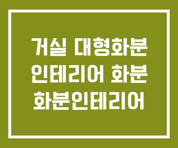 거실 대형화분 인테리어 화분 화분인테리어